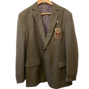 Pierre Loren NWT 42 Reg Sport Coat, Suit Jacket, Blazer Dark Army / Olive Green